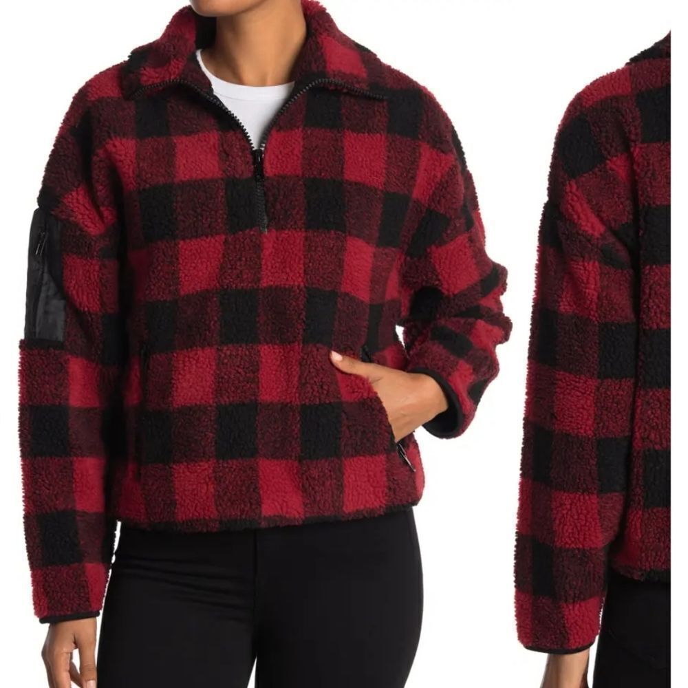 NWT BOUNDLESS NORTH BUFFALO PLAID FAUX SHEARLING Jacket